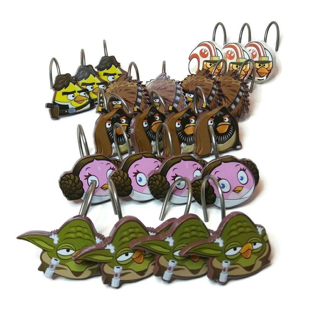 22 pcs Angry Birds Bathroom Curtain Rings - Picture 2 of 3